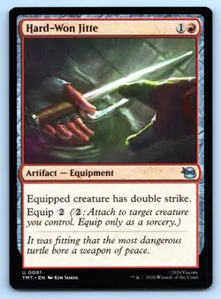 MTG Hard Won Jitte Normal U Teenage Mutant Ninja Turtles TMT 91 NM Magic - Image 1