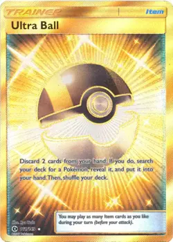 Moderately Played Ultra Ball - 161/149 - Secret Rare Pokemon SM Base Set - Image 1