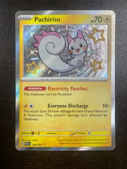 Pokemon TCG Pachirisu 138/091 Shiny Paldean Fates Near Mint NM - Image 1