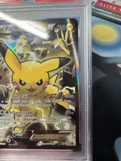 Pokemon Pikachu EX XY Black Star Promo Full Art Holo Basic 130HP XY124 PSA 7 - Image 2