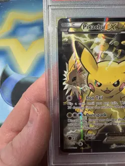 Pokemon Pikachu EX XY Black Star Promo Full Art Holo Basic 130HP XY124 PSA 7 - Image 3