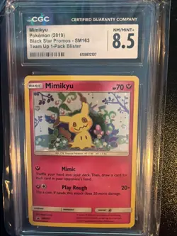 MIMIKYU Black Star Promo #SM163 Pokemon TCG 2019 Team Up CGC 8.5 - Image 1
