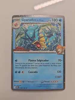Portuguese Pokemon Destined Rivals Misty's Gyarados Staff Prerelease 049 Promo - Image 1