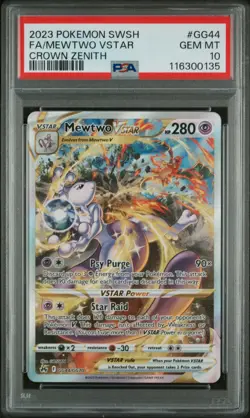 Pokemon Mewtwo VSTAR GG44/GG70 Crown Zenith Galarian Gallery PSA 10 Holo - Image 3