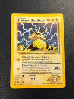 Pokemon Gym Heroes Unlimited Lt. Surge's Electabuzz 6/132 Holo Rare LP - Image 1