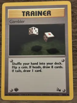 Pokemon TCG Gambler Trainer Fossil 1st Edition 60/62 Regular English - Image 2