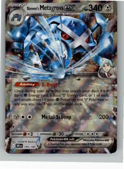 STEVEN'S METAGROSS EX 145/182 DOUBLE RARE DESTINED RIVALS POKEMON NM - Image 1