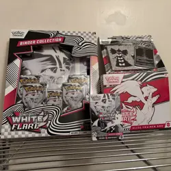 Pokemon White Flare Sealed Lot ETB, Binder, Tech Sticker, & Booster Bundle New - Image 1