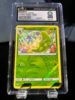 Pokemon Metapod 2/68 Hidden Fates Reverse Holo CGC Guinness World Record 1/1 - Image 1