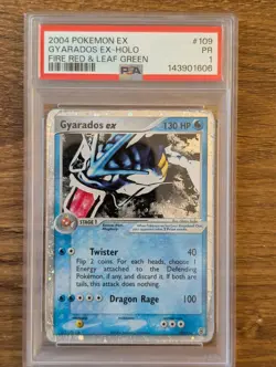2004 Pokemon Fire Red Leaf Green FRLG PSA 1 Gyarados EX #109 FA Full Art Holo - Image 1