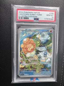 Pokemon TCG Castform Sunny Form Illustration Surging Sparks PSA 10 - Image 1