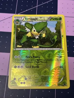 Pokemon TCG Black & White Emerging Powers Simisage 2/98 Reverse Holo Rare NM - Image 1