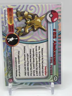 LP #65 Alakazam Pokemon 1999 Topps TV Animation Edition Series 1 Blue Logo 1 - Image 2