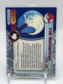 Butterfree #12 2000 Topps series 1 Pokemon TCG Black Logo TV Animation Edition - Image 2