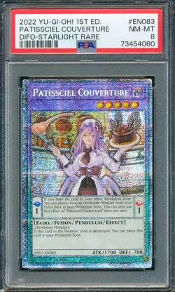 PSA 8 2022 YuGiOh PATISSCIEL COUVERTURE Starlight Rare #DIFO-EN083 1st Edition - Image 1