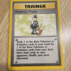 1999 Pokemon Trader Rare Trainer Base Set Card 77/102 Vintage TCG - Image 1
