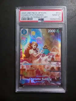 One Piece Card Game TCG OP10 Charlotte Pudding ST12-012 SP PSA 10 - Image 1