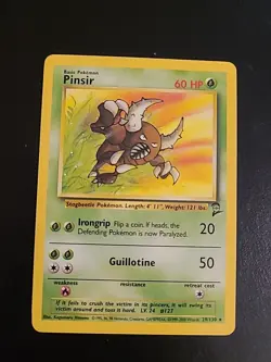 Pinsir - 29/130 - Pokemon Base Set 2 Rare Card WOTC Vintage NM/LP - Image 1