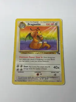 Dragonite 19/62 Fossil Non Holo Vintage Pokemon Card TCG Unlimited Rare Card HP - Image 1