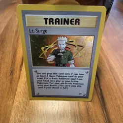 Pokemon Cards - Lt Surge - 17/132 Gym Heroes - Holo Rare - WotC TCG 2000 - Image 1
