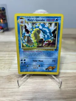 Misty's Gyarados 13/132 Holo Gym Challenge Pokemon Card WOTC Small Crease - Image 1