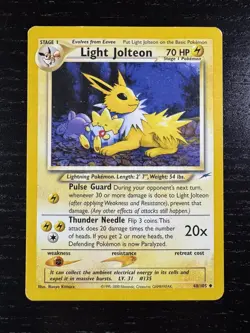 Pokemon Light Jolteon 70 HP 48/105 Neo Destiny Uncommon Regular English Card HP - Image 1