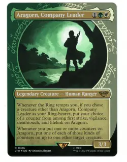 MTG Aragorn Company Leader Showcase Foil Lord of Rings Magic the Gathering TCG - Image 1