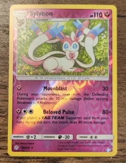 Sylveon 155/236 NM Reverse Holo Rare 2019 Pokemon Sun & Moon Cosmic Eclipse Card - Image 1
