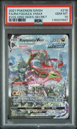 2021 POKEMON SWORD & SHIELD EVOLVING SKIES SECRET FULL ART/RAYQUAZA VMAX PSA 10 - Image 1
