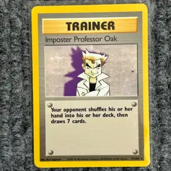 Vintage Pokemon Base Set Imposter Professor Oak 73/102 Trainer NM - Image 1