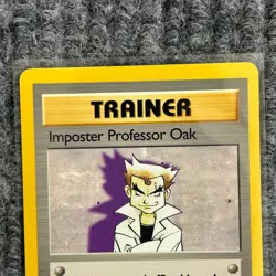 Vintage Pokemon Base Set Imposter Professor Oak 73/102 Trainer NM - Image 3