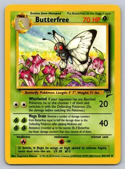Butterfree 34/130 Uncommon Base Set 2 Pokemon Lightly Played - Image 1