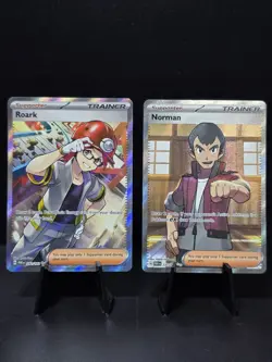 Pokemon Roark 242/182 & Norman 237/182 Full Art Ultra Rare Paradox Rift NM - Image 1
