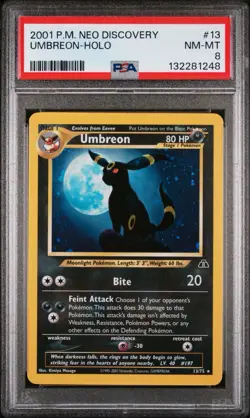 2001 POKEMON NEO DISCOVERY #13 UMBREON-HOLO PSA 8 - Image 1