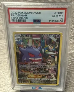 2022 POKEMON SWORD & SHIELD LOST ORIGIN #TG06 FULL ART/GENGAR PSA 10 - Image 1