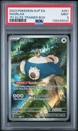 2023 POKEMON SVP EN-SV BLACK STAR PROMO 151 ELITE TRAINER BOX #051 SNORLAX PSA 9 - Image 1