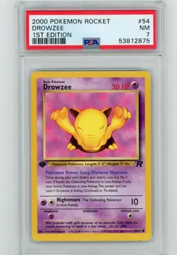 2000 POKEMON ROCKET 54 DROWZEE 1ST EDITION PSA 7 NEAR MINT - Image 1