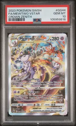 Pokemon Mewtwo VSTAR GG44/GG70 Crown Zenith Galarian Gallery PSA 10 - Image 1