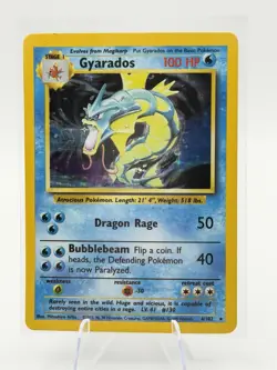 Gyarados 6/102 Base Set Unlimited Holo Pokemon WOTC LP - Image 1