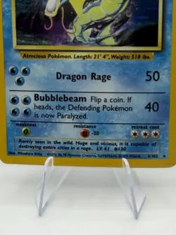 Gyarados 6/102 Base Set Unlimited Holo Pokemon WOTC LP - Image 2