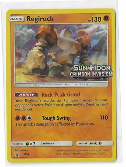 Regirock SM74 Black Star Promo Prerelease Crimson Sun & Moon Promo Pokemon NM - Image 1