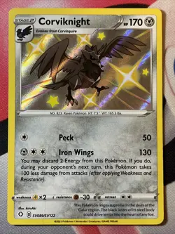 Pokemon Shining Fates Corviknight SV089/SV122 Shiny Holo Rare NM/M - Image 2