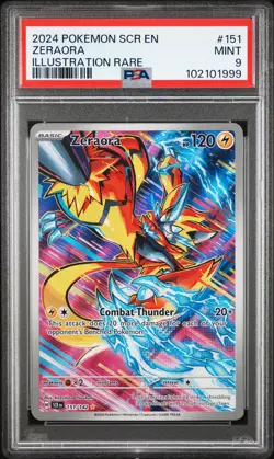 2024 POKEMON SCR EN-STELLAR CROWN ILLUSTRATION RARE #151 ZERAORA PSA 9 - Image 1