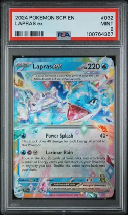 2024 POKEMON SCR EN-STELLAR CROWN #032 LAPRAS EX PSA 9 - Image 1