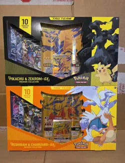 Pokemon Reshiram & Charizard/Pikachu & Zekrom Tag Team Premium Collection Box - Image 1