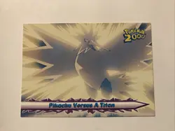 Pokemon Topps 2000 The Movie #34 Pikachu Versus A Titan NM- Blue Logo - Image 1