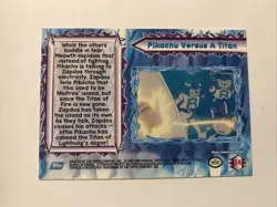 Pokemon Topps 2000 The Movie #34 Pikachu Versus A Titan NM- Blue Logo - Image 2