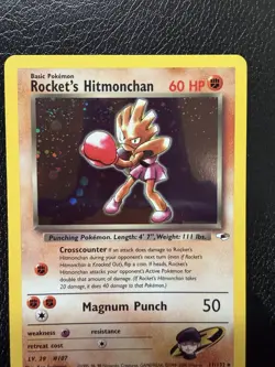 Pokemon TCG Rocket's Hitmonchan Gym Heroes Holo Rare 11/132 NM - Image 2