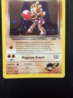 Pokemon TCG Rocket's Hitmonchan Gym Heroes Holo Rare 11/132 NM - Image 3