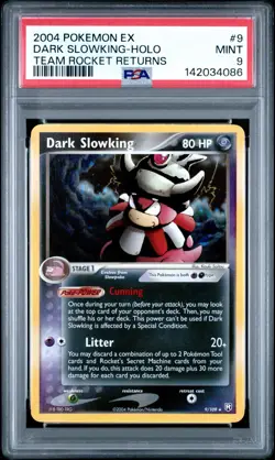 2004 Pokemon EX Team Rocket Returns Dark Slowking Holo PSA 9 - Image 1